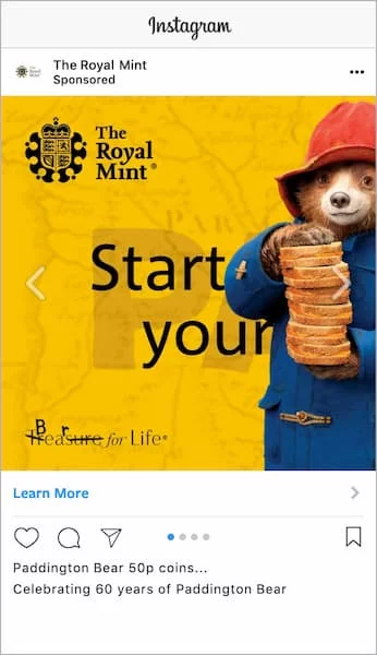 Royal Mint Paddington Instagram Carousel