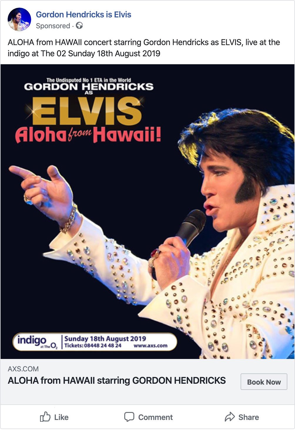 Aloha from Hawaii Gordon Hendricks as Elvis