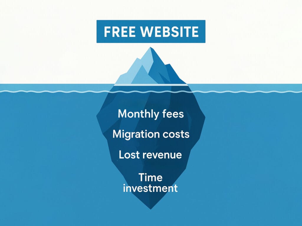free website costs UK iceberg showing what is hidden below the surface